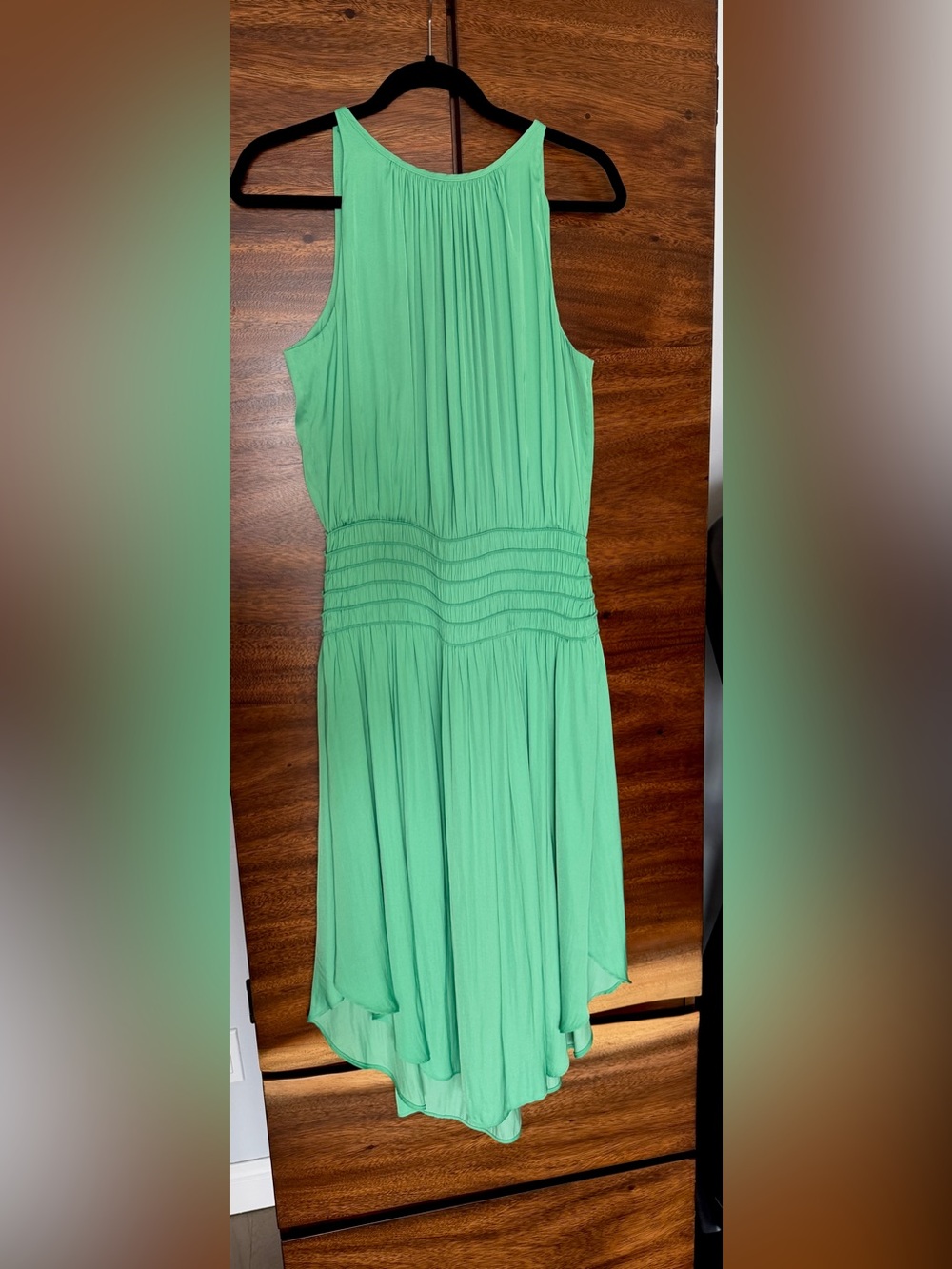 White House Black Market Sleeveless Mint Maxi Dress with Smocked Waist